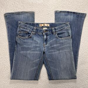 Roxy Sunset Beach Flare Jeans Women’s 7 (31x31) Blue Y2K Boho Western Rodeo Surf
